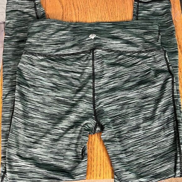PrAna High Rise Striped Heather Grey Leggings medium - Picture 1 of 6